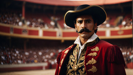 Spanish matador in the arena