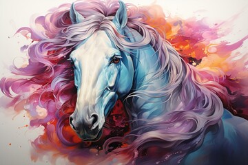 Obraz na płótnie Canvas illustration of a horse in background