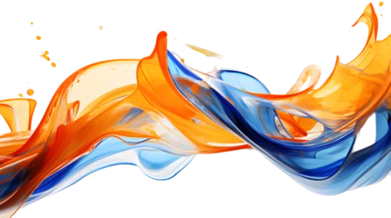  Blue and orange water liquids abstract isolated on transparent background © Oksana
