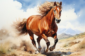 Obraz premium horse in the desert