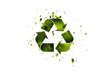 Nature-Promoting Green Recycling Icon Isolated on Transparent Background