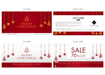 クリスマス　ギフトカード６９　gift card　割引券　チケット - obrazy, fototapety, plakaty