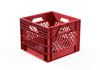 Modern dark green fruit box for sale 3d rendering on white background with shadow