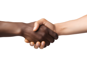 Two men shaking hands isolated on transparent background