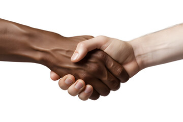 Two men shaking hands isolated on transparent background