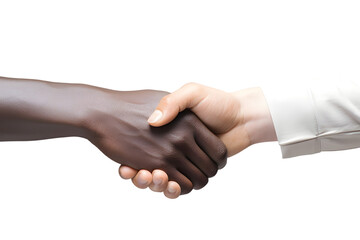 Two men shaking hands isolated on transparent background
