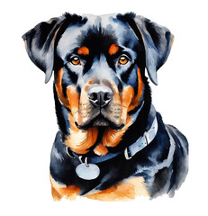 portrait sticker dog rottweiler isolated on transparent background