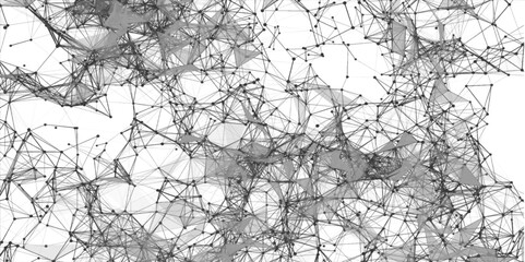 Obraz premium White background with lines and circles - Vector. Network connection structure. Concept of hi tech and future. Plexus of lines and dots connected particle background plexus structure cybernetic.