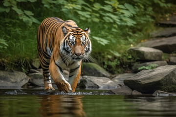 Fototapeta na wymiar Amur Tiger (Panthera tigris altaica)