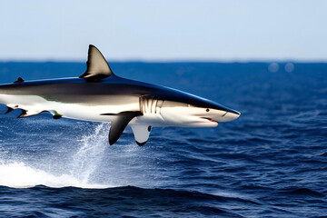 Fototapeta premium Great White Shark (Carcharodon carcharias). Generative AI