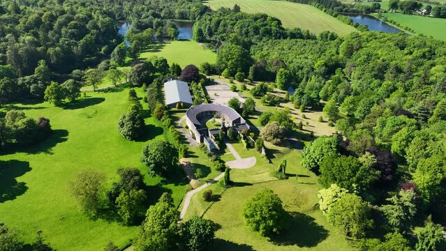 Aerial video of a Castle in Co Antrim Northern Ireland