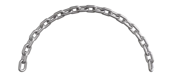 Foto op Plexiglas curved metal chain isolated on white. © tiero
