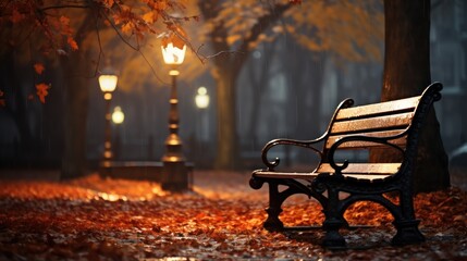 Fototapeta na wymiar a bench is sitting under some umbrellas on a sidewalk in a rainstorm