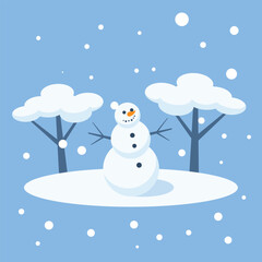 snowman blue background festival christmas party winter