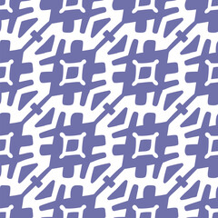 Seamless pattern with the simple geometrical drawing in retro style.  Vector illustration
