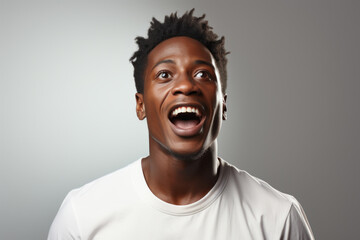 Portrait of a african american man in casual clothes on a white background