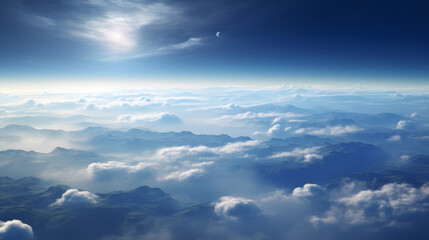 Fototapeta premium Incredible view of earth from airplane window