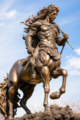 Fototapeta na wymiar Realistic centaur wielding a bow