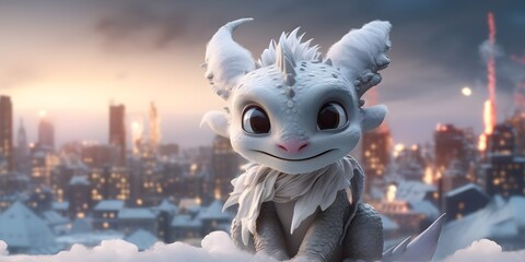 "Icy Discovery: Baby Dinosaur's Winter Realm" | Background Design | AI Generated Artwork