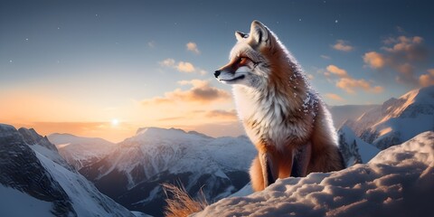"Frosty Fox's Enchanted Snowscape" | Background Design | Generative AI Artwork