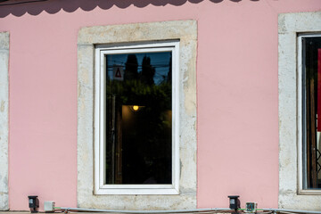 House window in Ponta Delgada on the Island of Sao Miguel in the Azores
