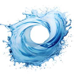 Fototapeta premium Whirlpool blue water isolated on white background