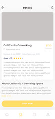 Coworking Space, Office, meetup and Meeting room finder Mobile App UI Kit Template