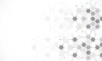 Abstract design element with geometric background of hexagons shape pattern