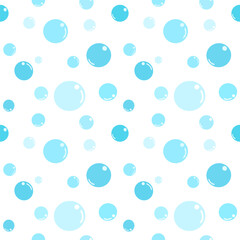 Seamless pattern blue bubble vector, soap, soda, wash, liquid, fizzy water for design or background