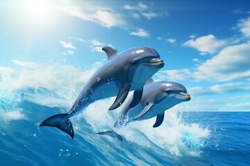 dolphin in the water, Generative AI