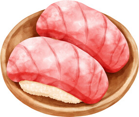 Watercolor Tuna Sushi