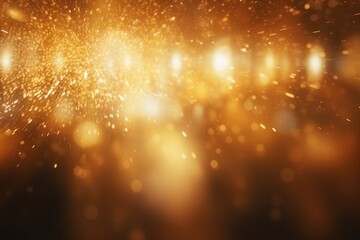 Obraz premium Abstract glowing golden light effect with sparkling rays