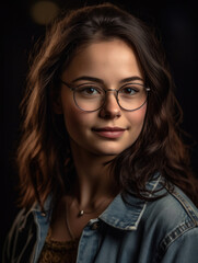 Young woman in glasses posing for a photo.