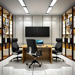 modern office interior with chairs