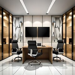 modern office interior with chairs