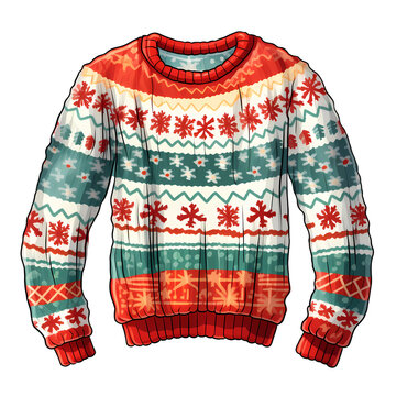 Ugly Christmas Sweaters with Graphics Clip Art