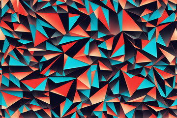 Abstract geometric background in red and blue. Generative AI