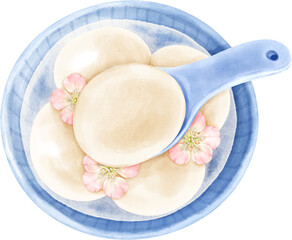 Watercolor Tang Yuan Sweet Steamed Dumpling