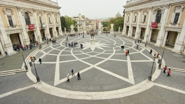 Campidoglio In Rome, Italy - High, still shot