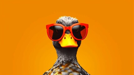 Generative AI illustration of stylish funny duck with.Generative AI