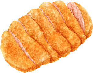 Watercolor Tonkatsu Japanese Fried Pork