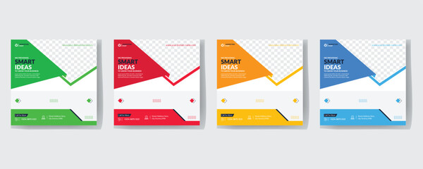 Modern Creative Corporate Business marketing agency promotion social media post template. Editable square banner design with place for the photo