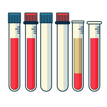 Set of blood sample collection tubes vector illustration, citrate tube for Laboratory Tube Collection stock vector image