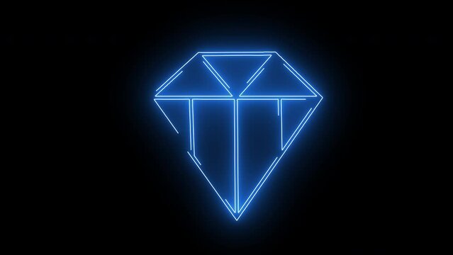 Animated diamond icon with neon saber effect