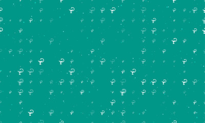 Seamless background pattern of evenly spaced white medicine symbols of different sizes and opacity. Vector illustration on teal background with stars