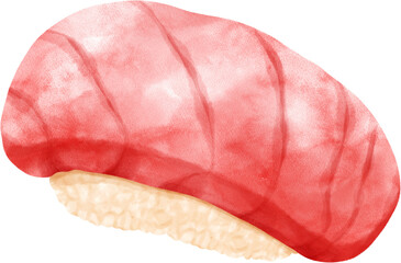 Watercolor Tuna Sushi