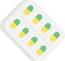 pills  flat icon design style