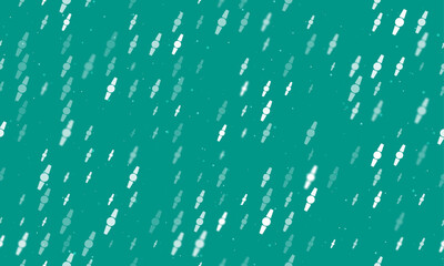 Seamless background pattern of evenly spaced white wristwatch symbols of different sizes and opacity. Vector illustration on teal background with stars