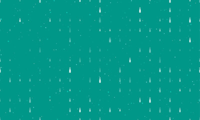 Seamless background pattern of evenly spaced white champagne symbols of different sizes and opacity. Vector illustration on teal background with stars