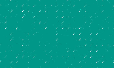 Seamless background pattern of evenly spaced white champagne opening symbols of different sizes and opacity. Vector illustration on teal background with stars